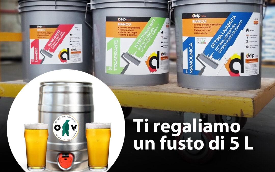 Promo 4 bidoni di pittura x 1 fusto di birra